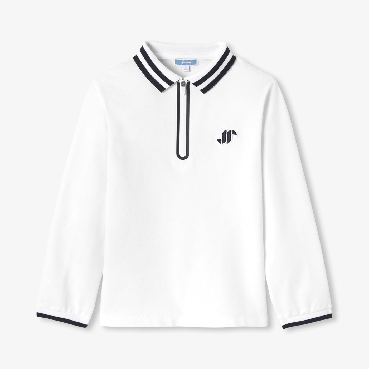 Boy long-sleeved cotton polo shirt - blanc jacadi