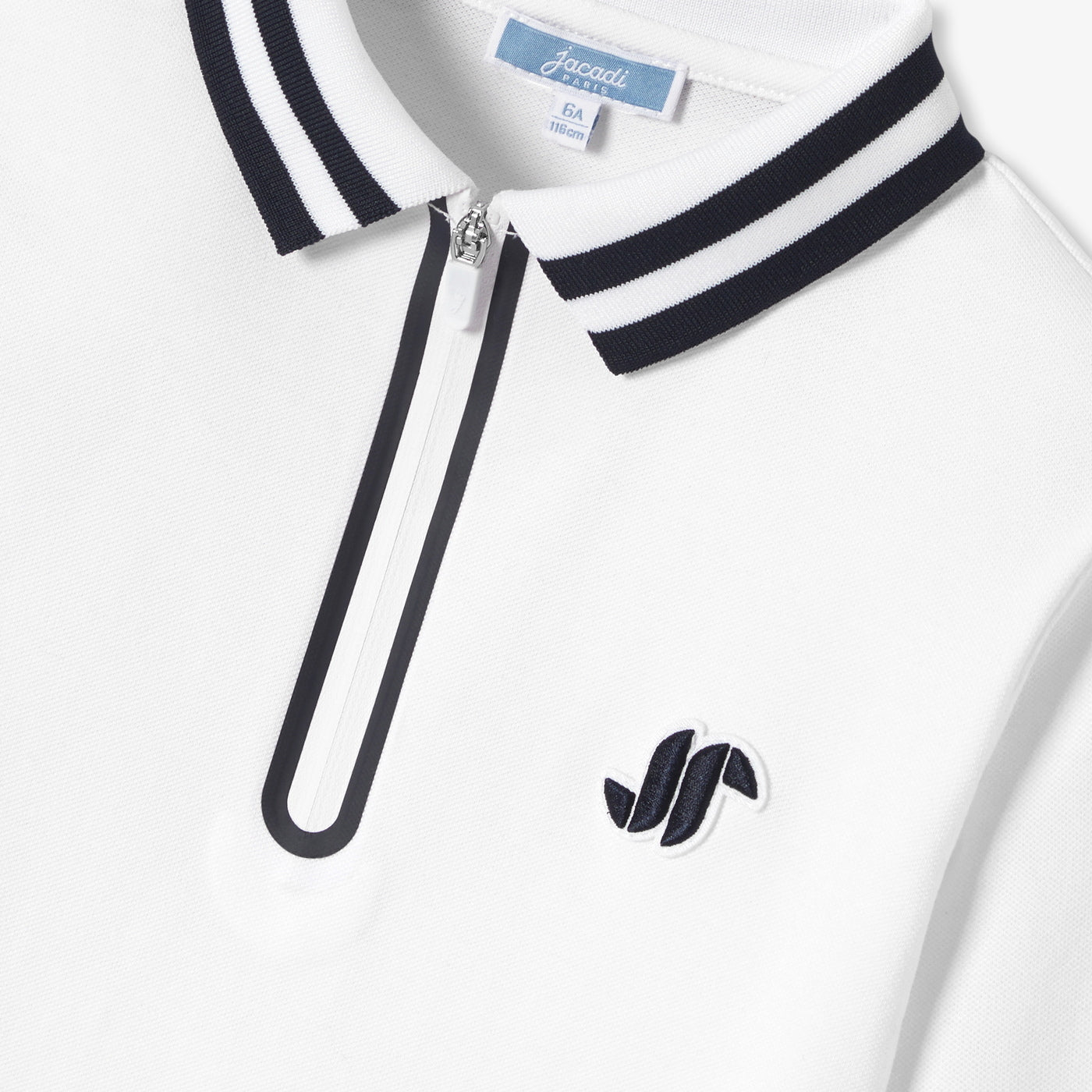 Boy long-sleeved cotton polo shirt - blanc jacadi