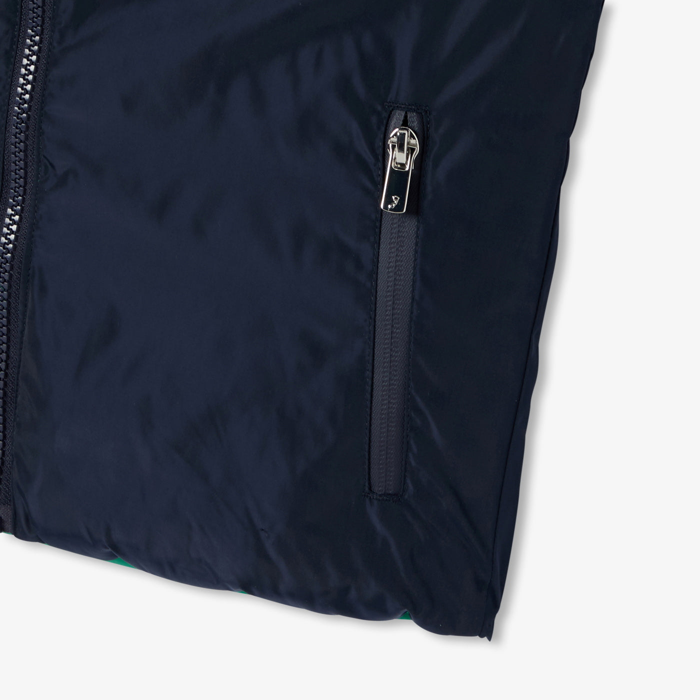 Boy reversible sleeveless paded jacket - marine/vert