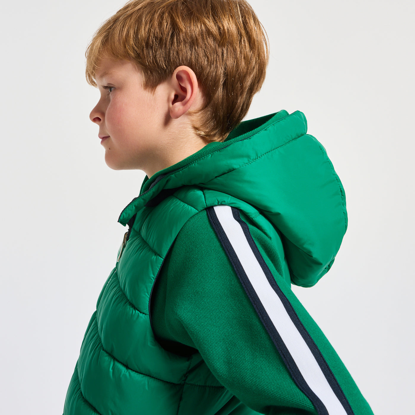 Boy reversible sleeveless paded jacket - marine/vert