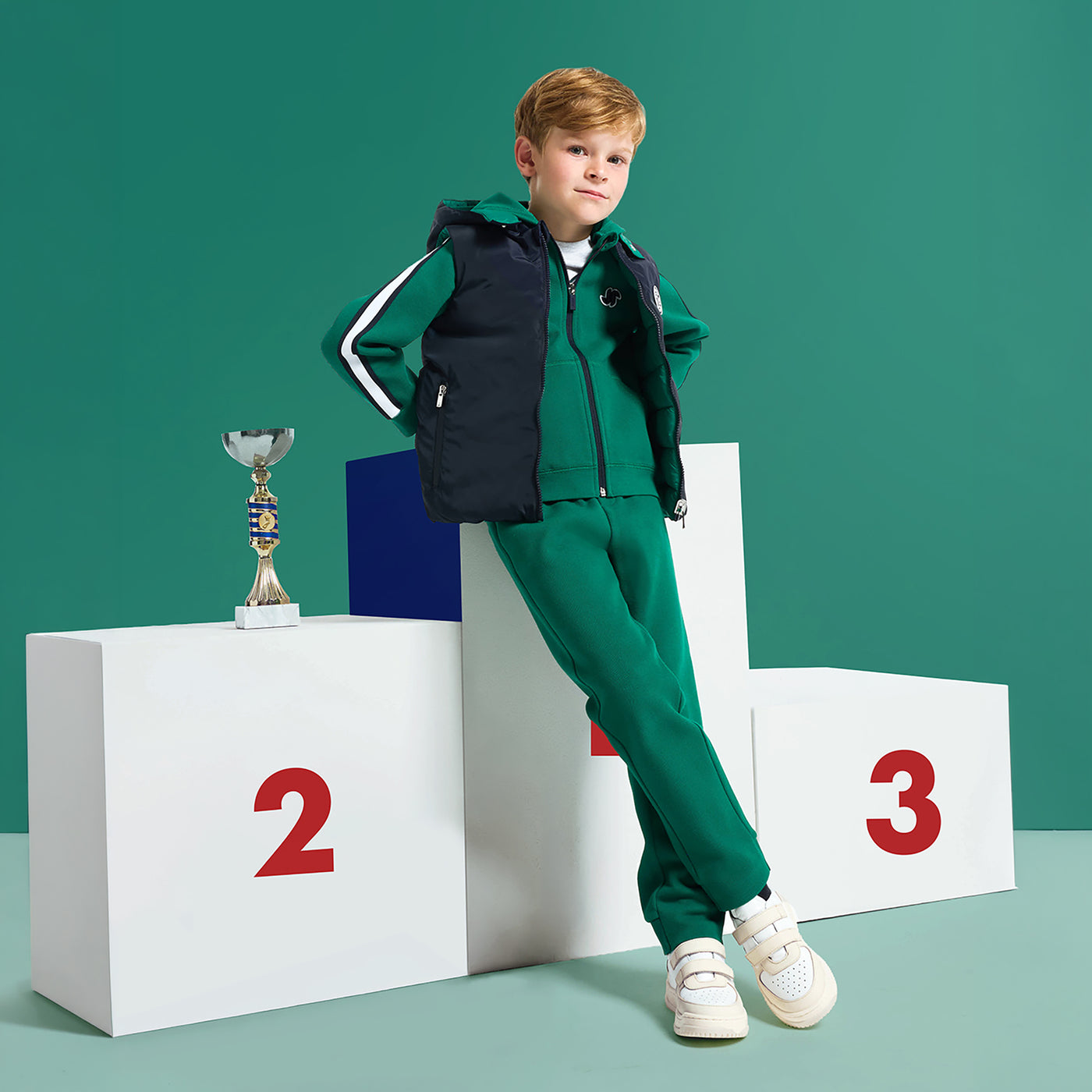 Boy zip-up sweatshirt - vert cresson