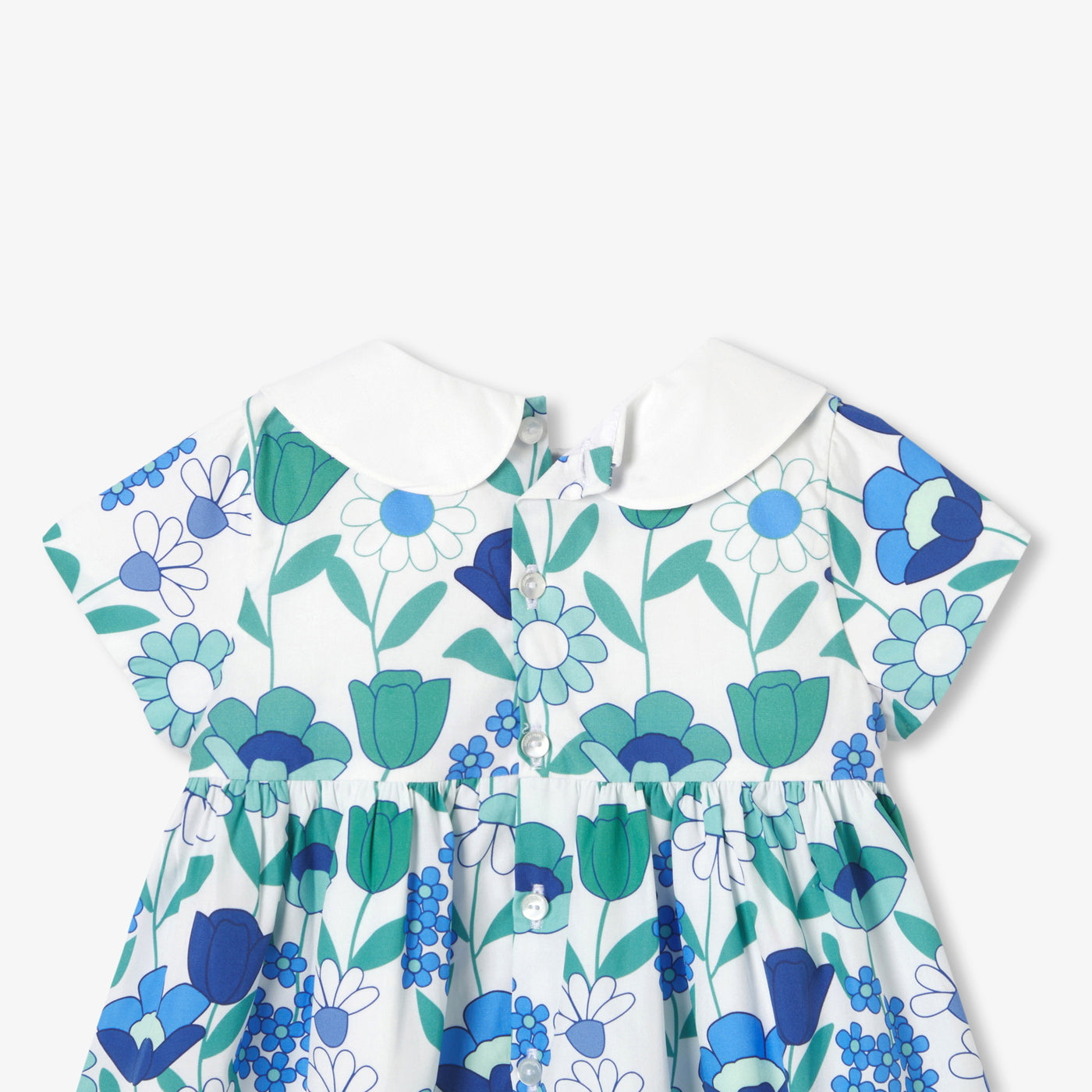 Baby girl short-sleeved dress - blanc/multico