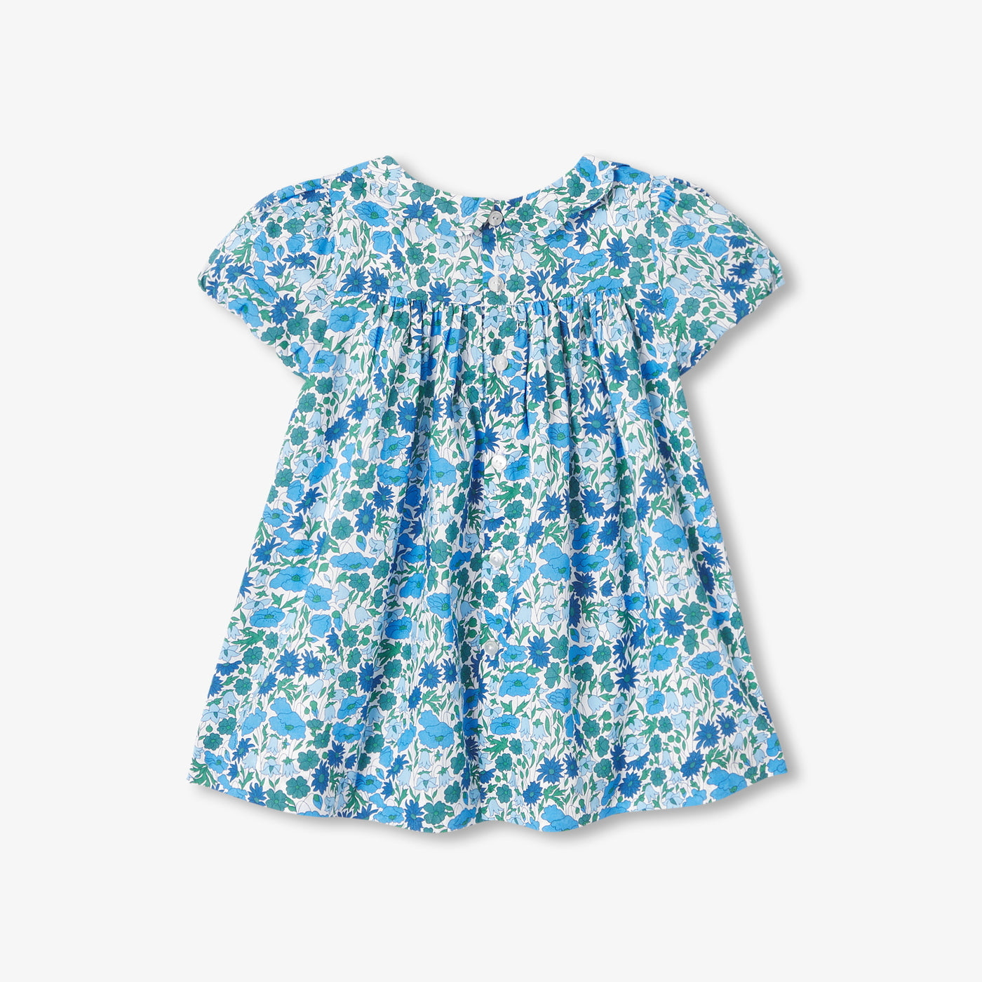 Baby girl Liberty fabric dress - bleu/multico