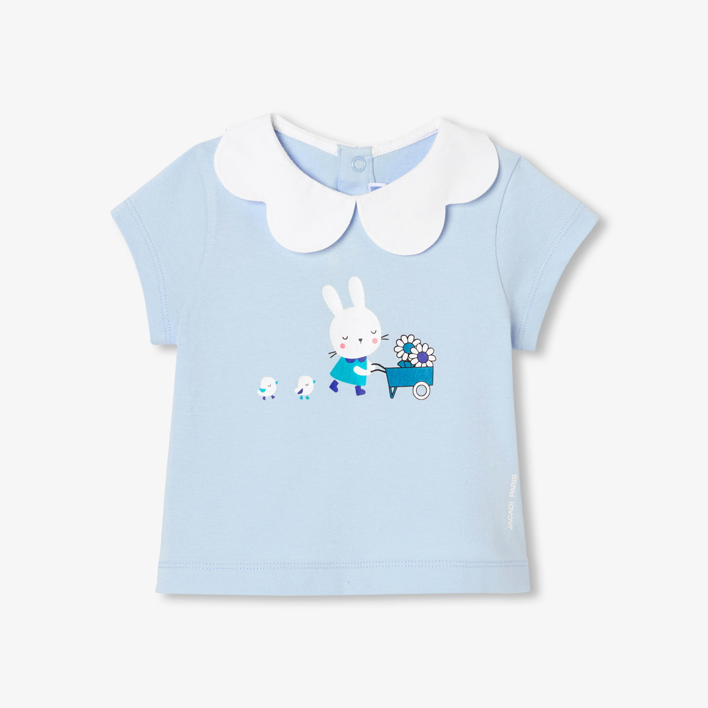 Baby girl scalloped collar T-shirt - nuage