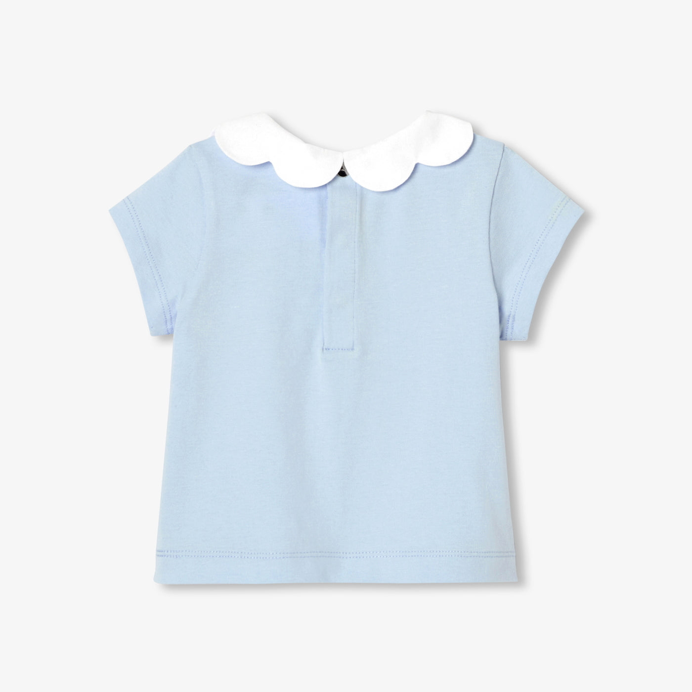 Baby girl scalloped collar T-shirt - nuage