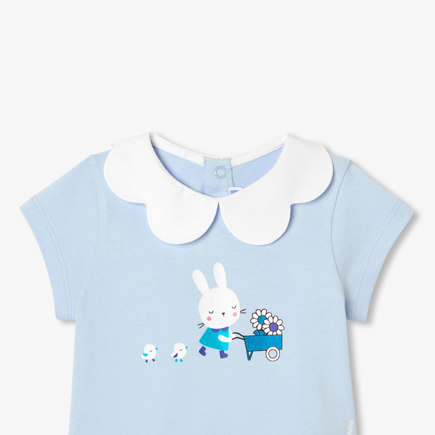 Baby girl scalloped collar T-shirt - nuage