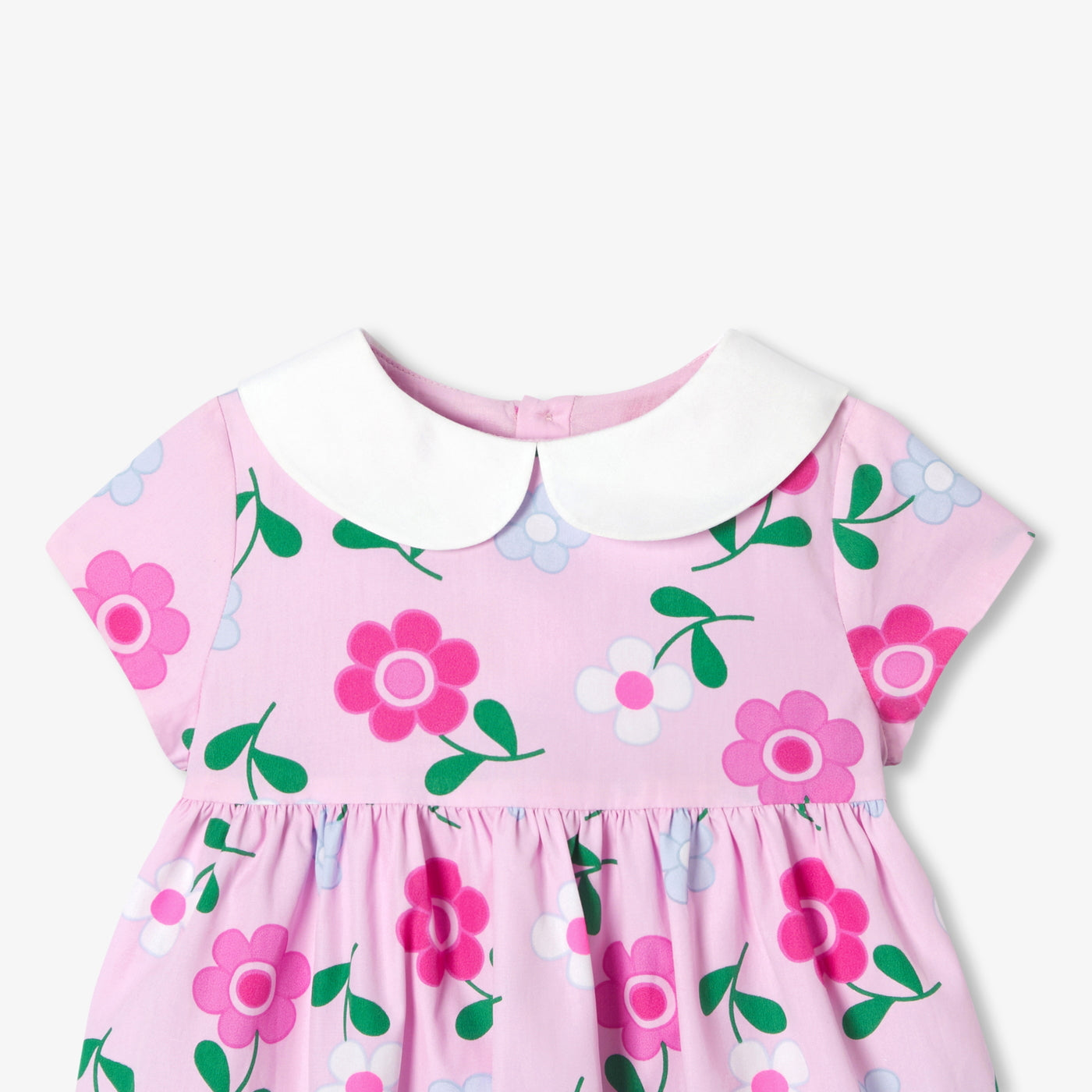 Baby girl floral popeline dress - rose/multico