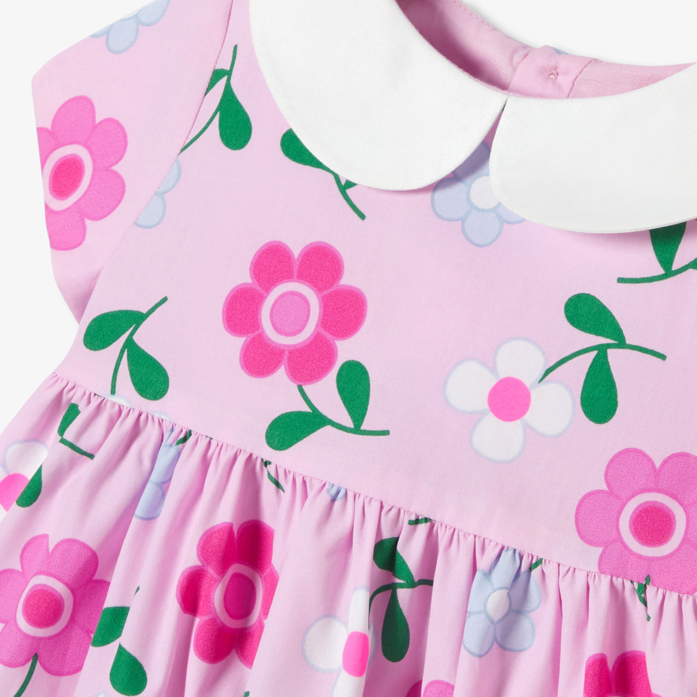 Baby girl floral popeline dress - rose/multico