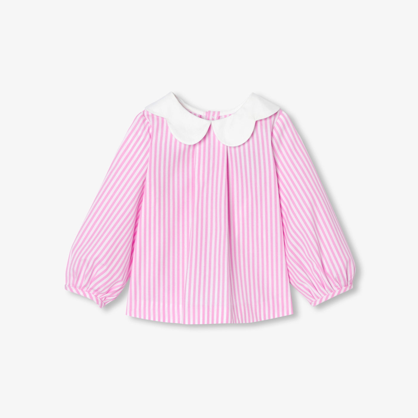 Baby girl striped poplin blouse - blanc/rose