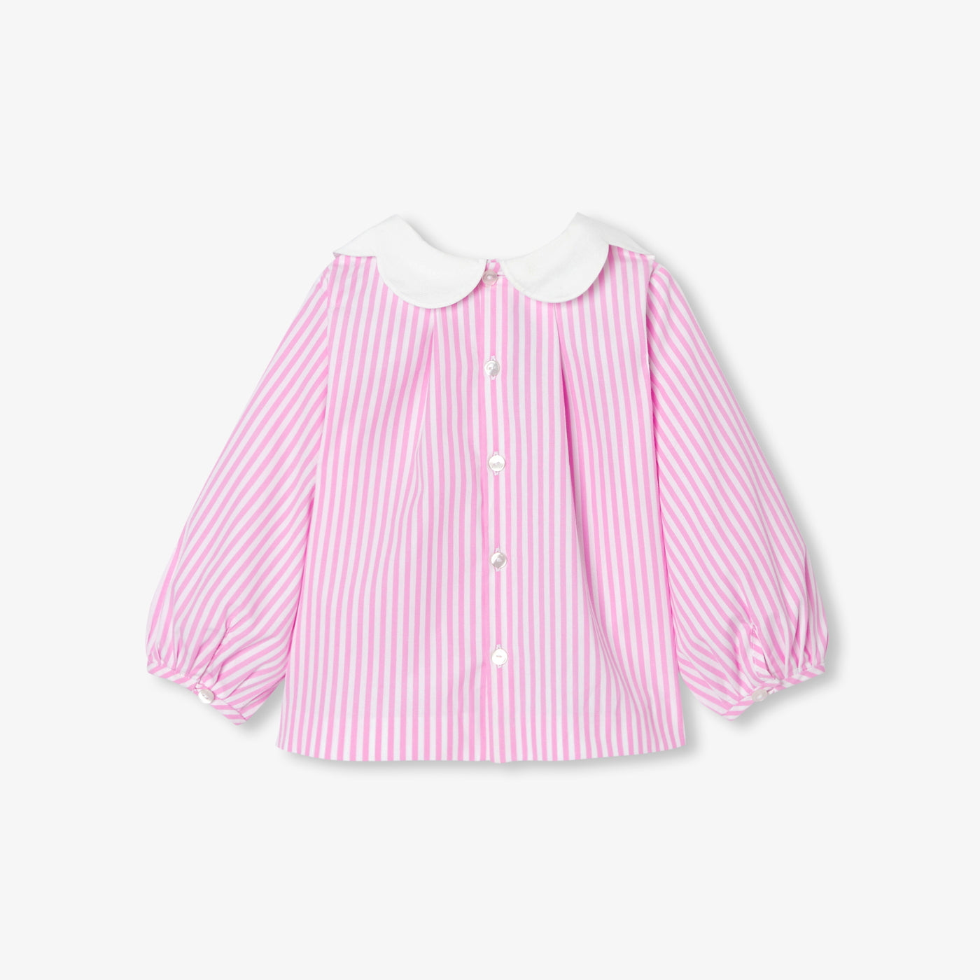 Baby girl striped poplin blouse - blanc/rose