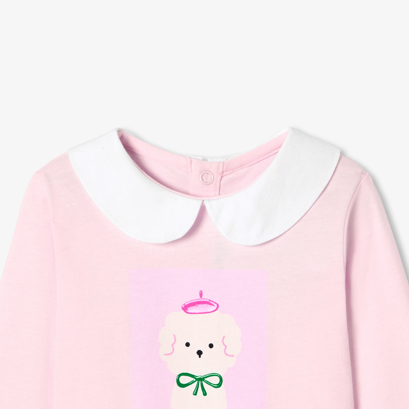 Baby girl long-sleeved tee - rose poudre jacadi