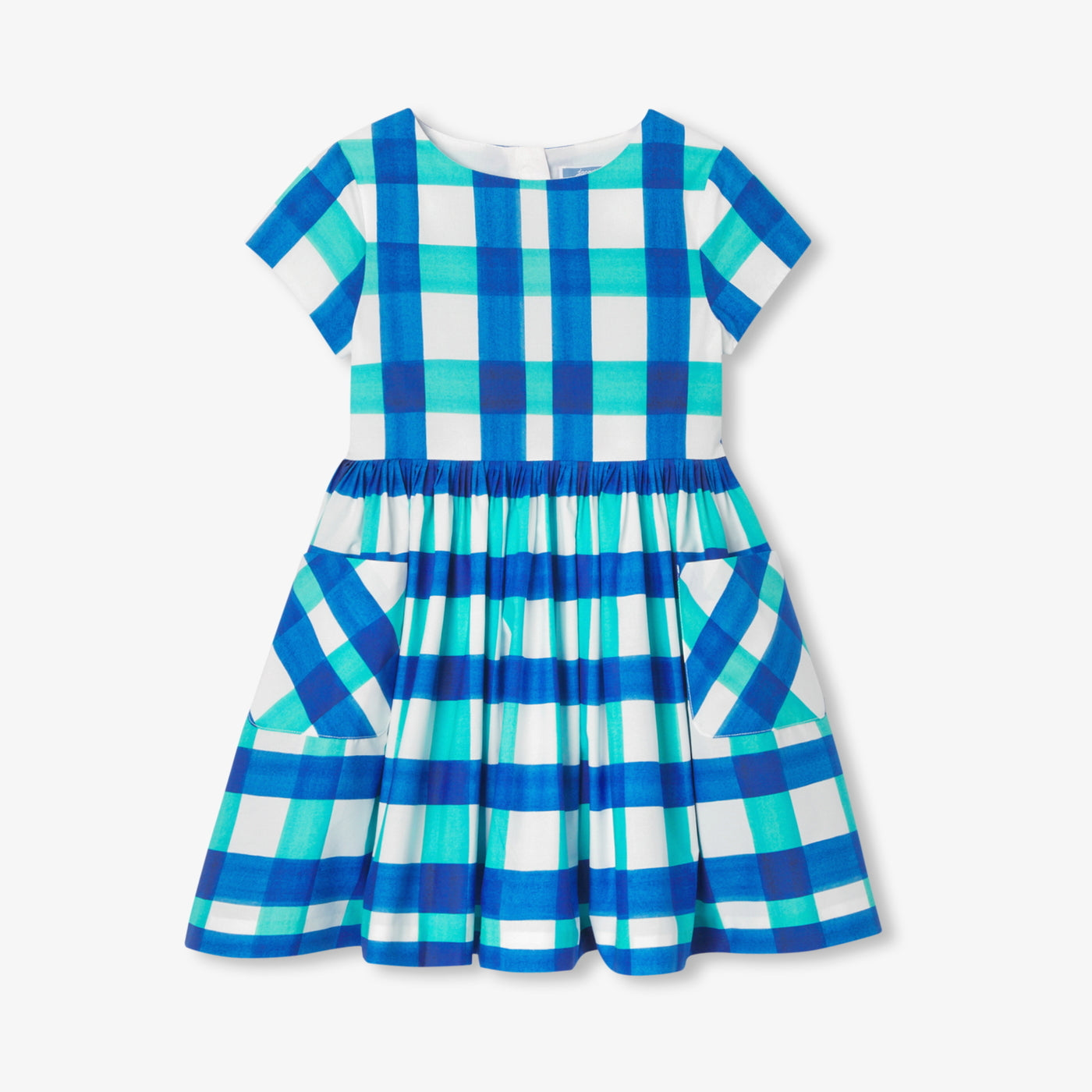 Girl short sleeve dress - blanc/multico