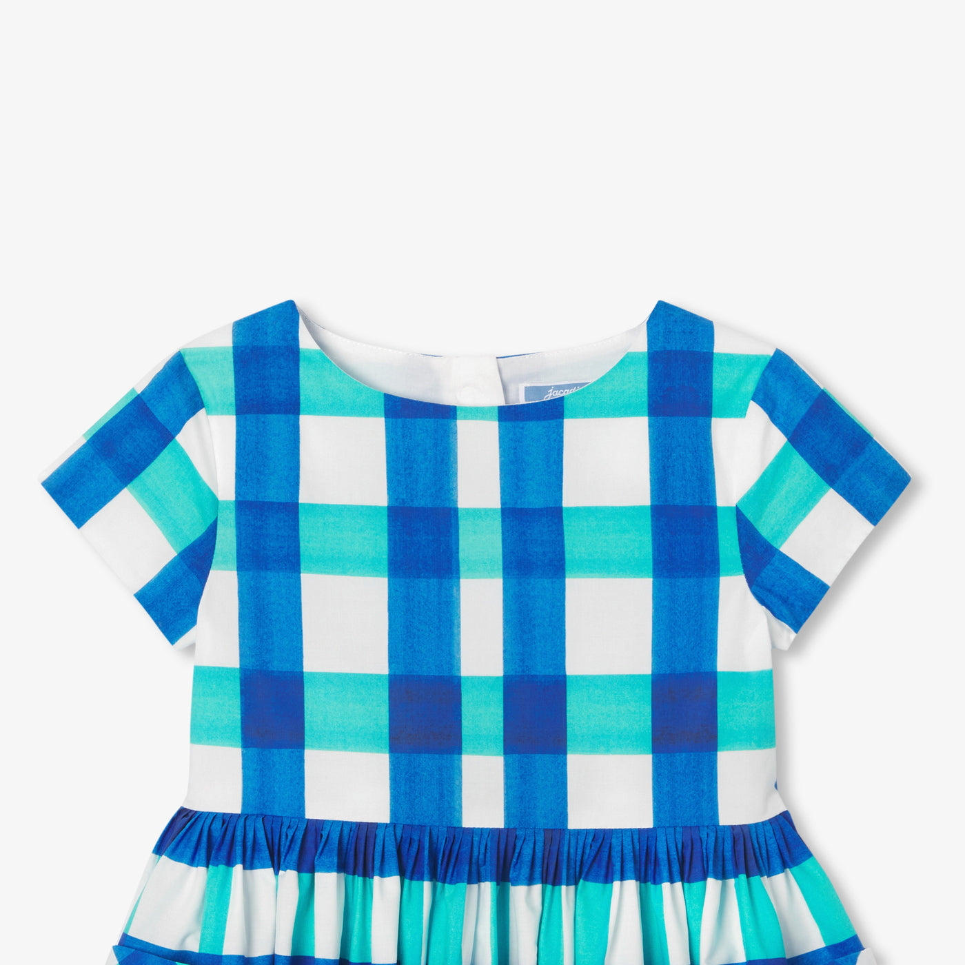 Girl short sleeve dress - blanc/multico