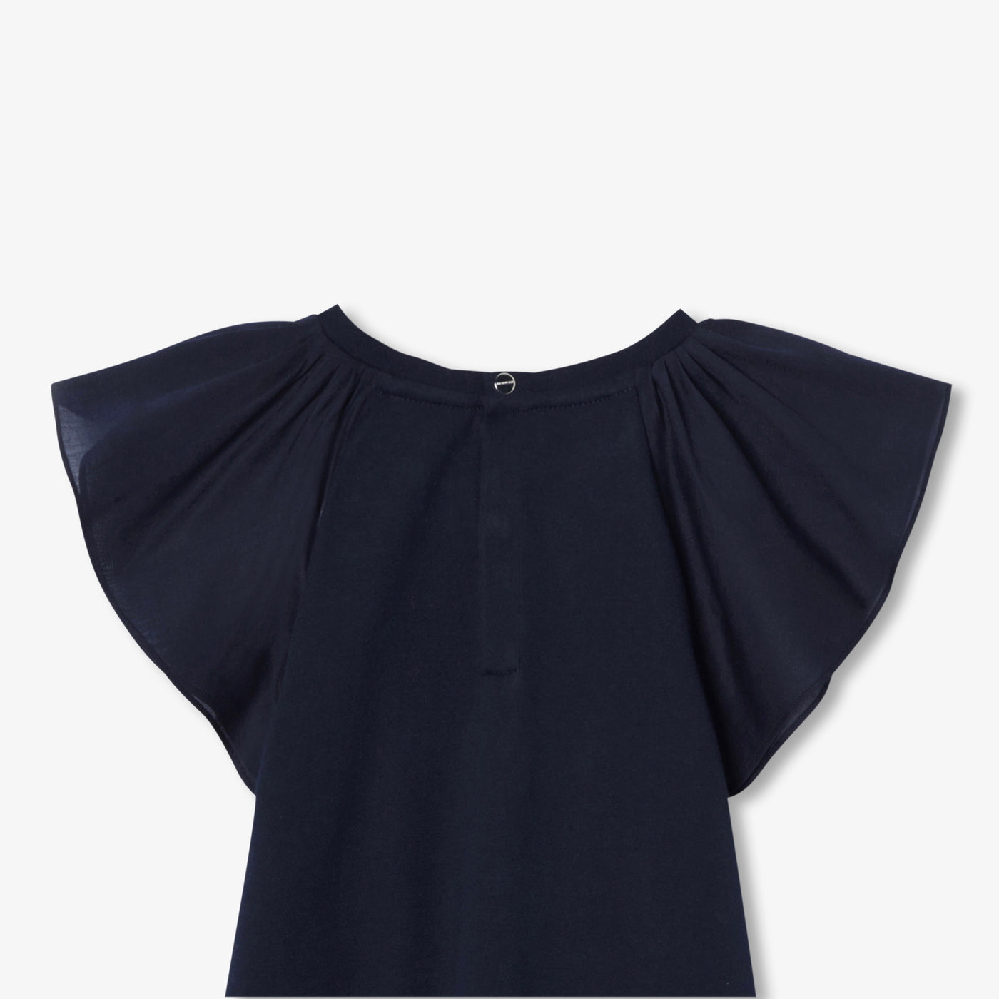 Girl ruffled sleeve T-shirt - marine jacadi