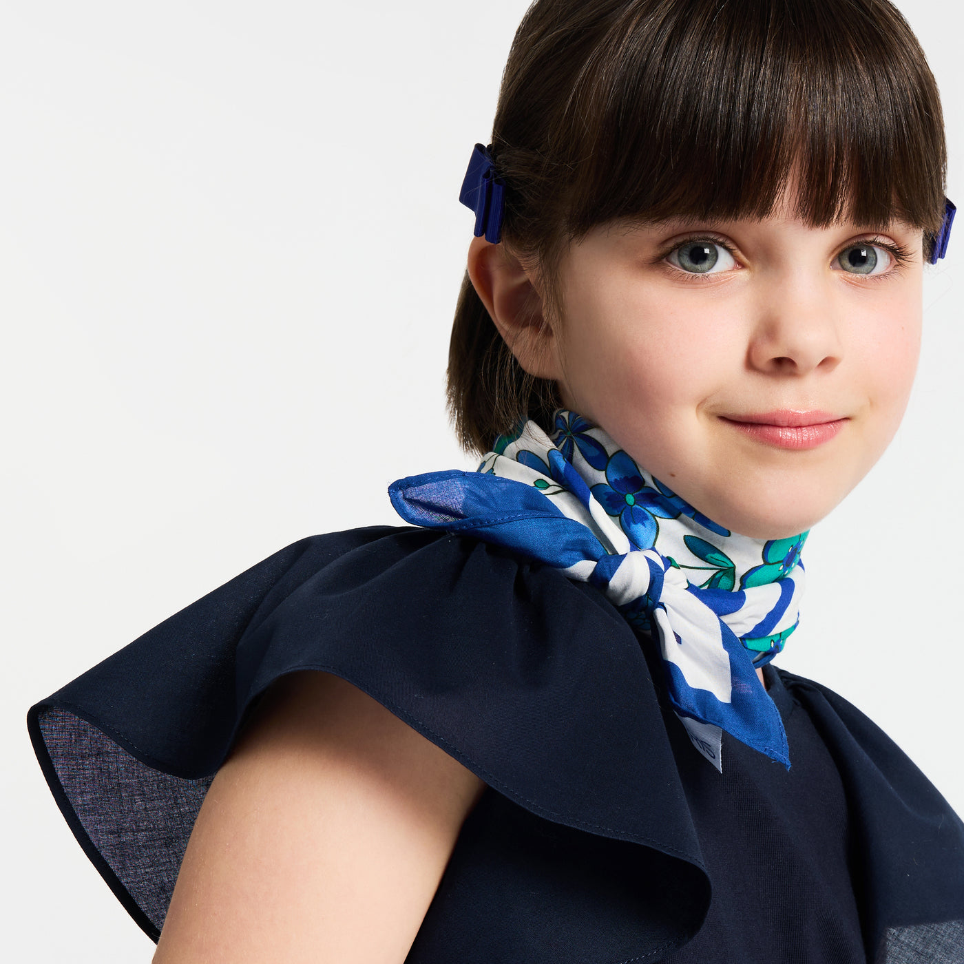Girl ruffled sleeve T-shirt - marine jacadi