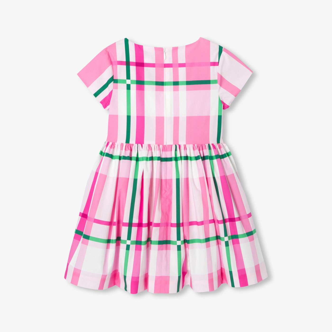 Girl checkered dress - rose/multico