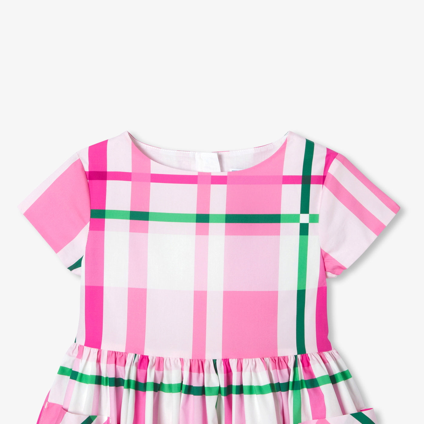 Girl checkered dress - rose/multico