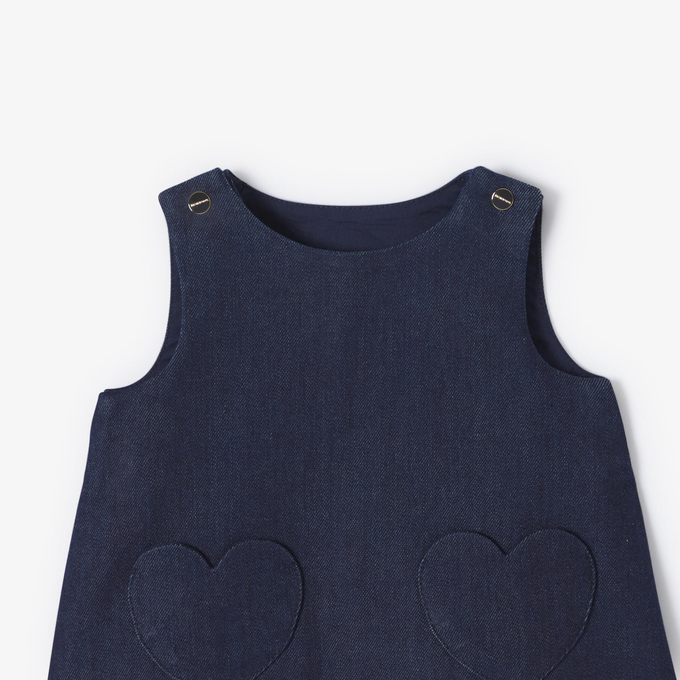Baby girl denim pinafore dress - denim fonce