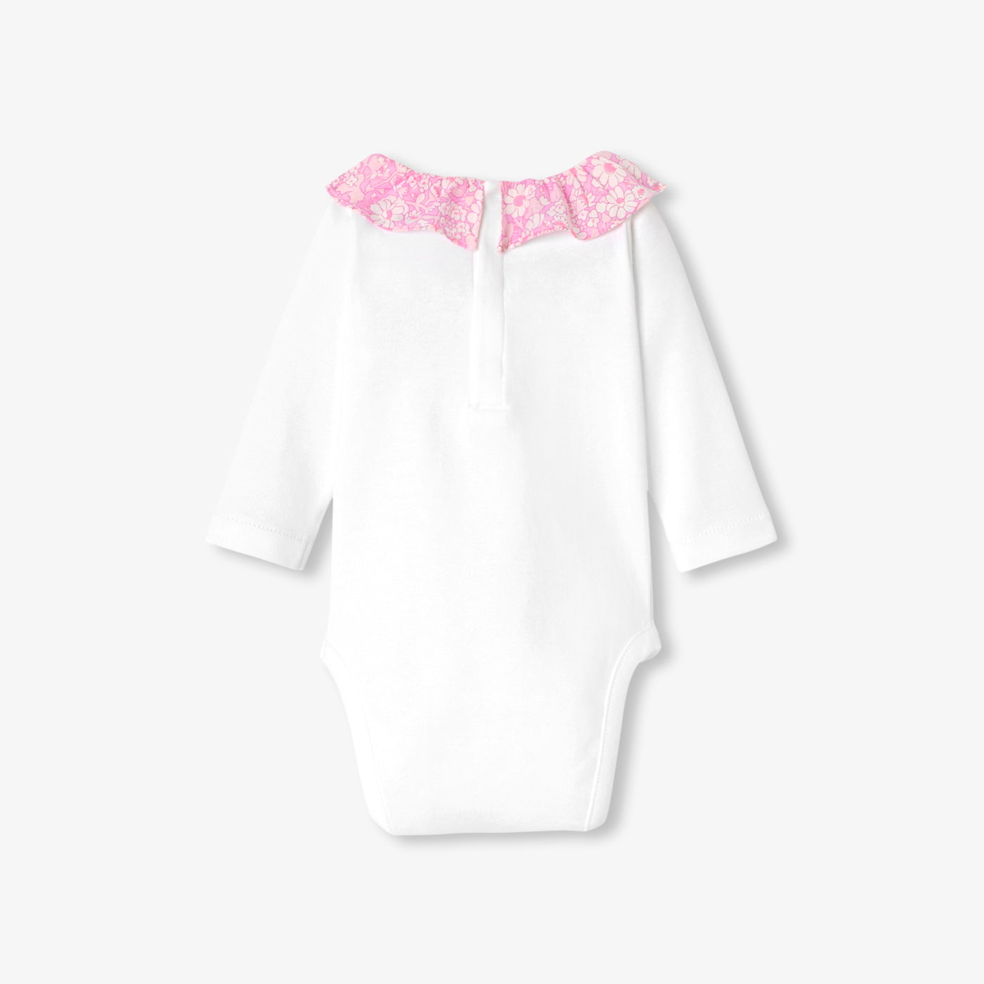 Baby girl long-sleeved bodysuit - blanc/rose