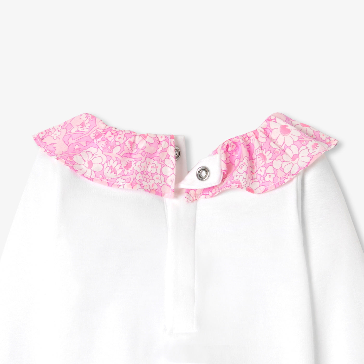 Baby girl long-sleeved bodysuit - blanc/rose