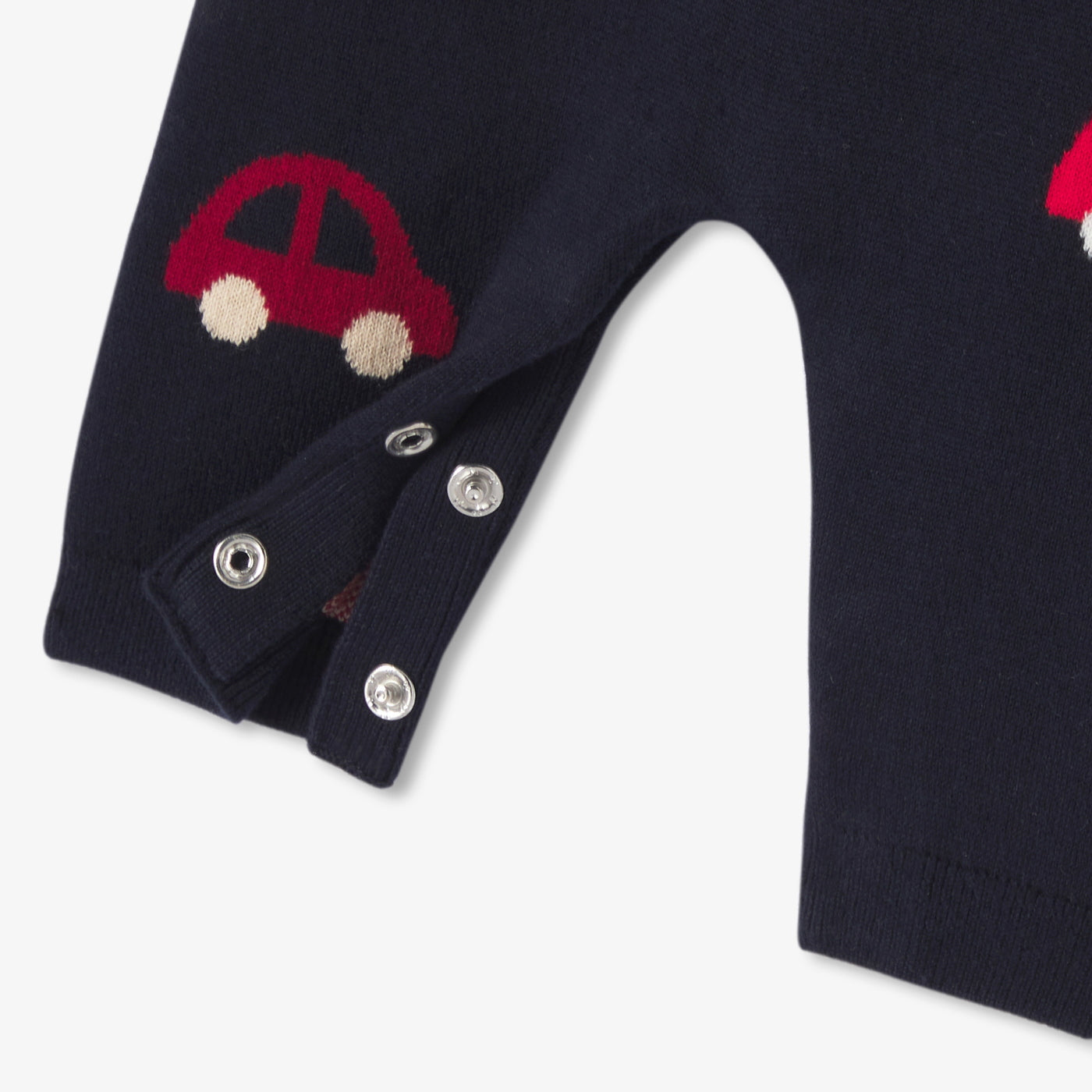 Baby boy pattern knit jumpsuit - marine/multico