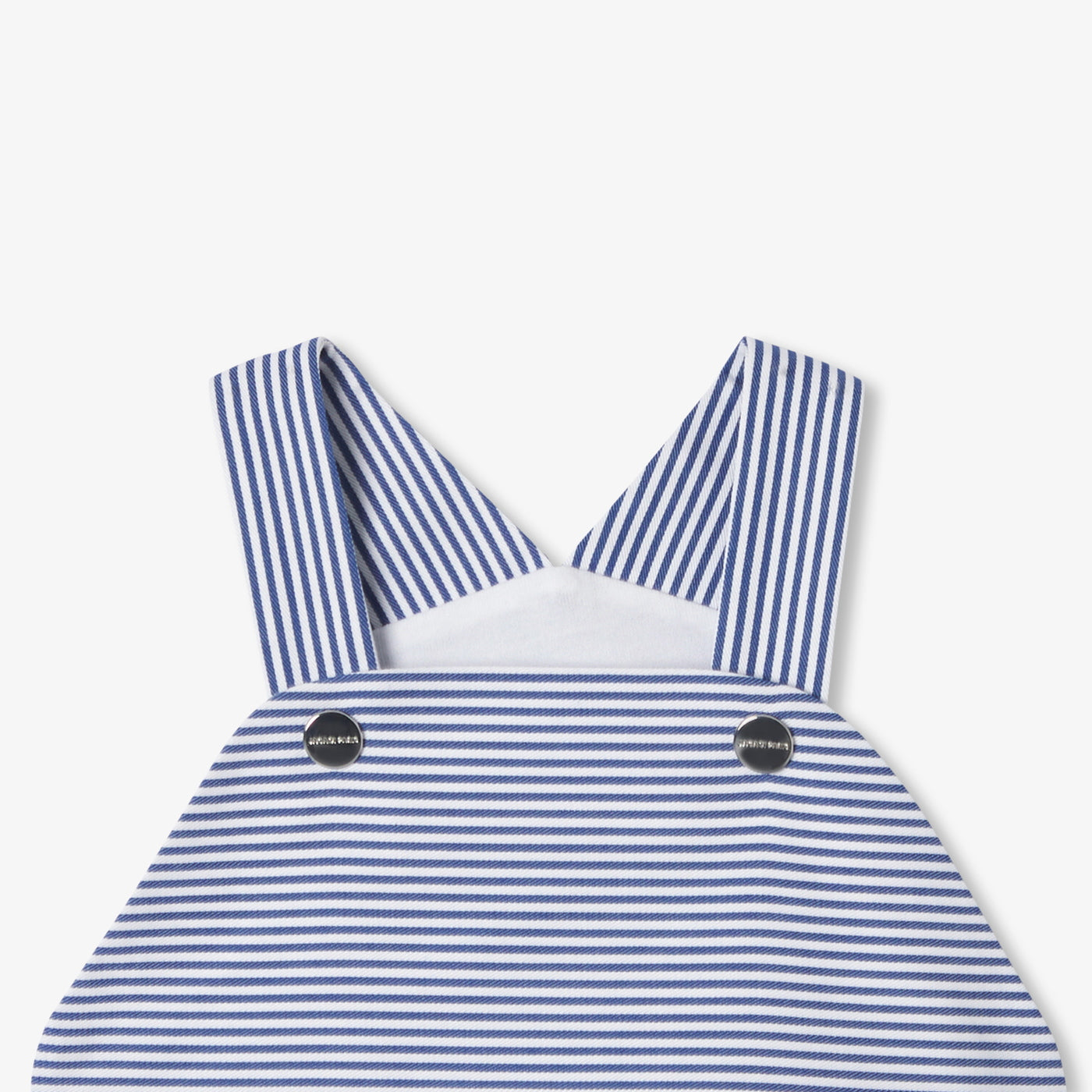 Baby boy striped twill overalls - bleu/blanc