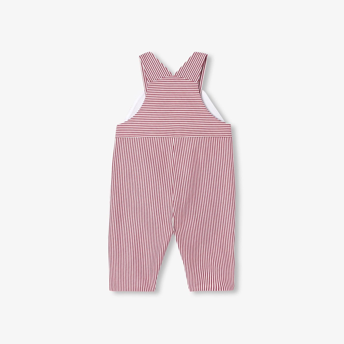 Baby boy striped twill overalls - blanc/rouge