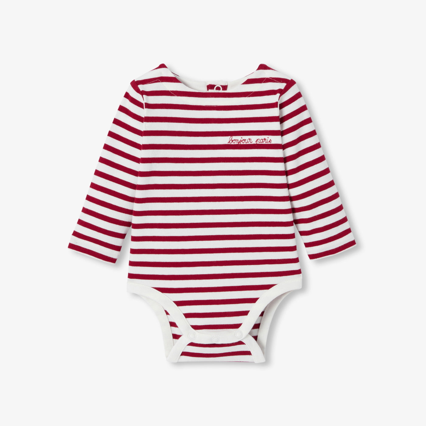 Baby striped long-sleeved bodysuit - blanc/rouge
