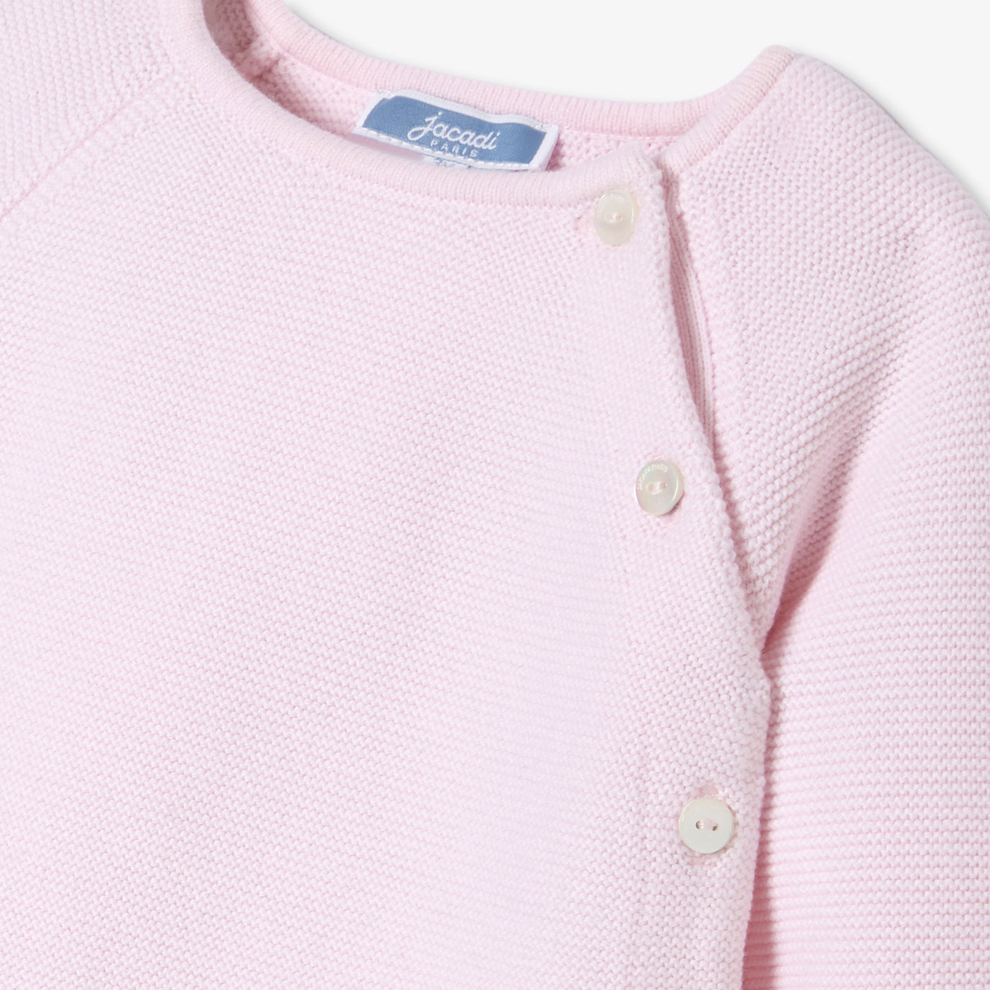 Baby girl garter stitch knit set - rose pale jacadi