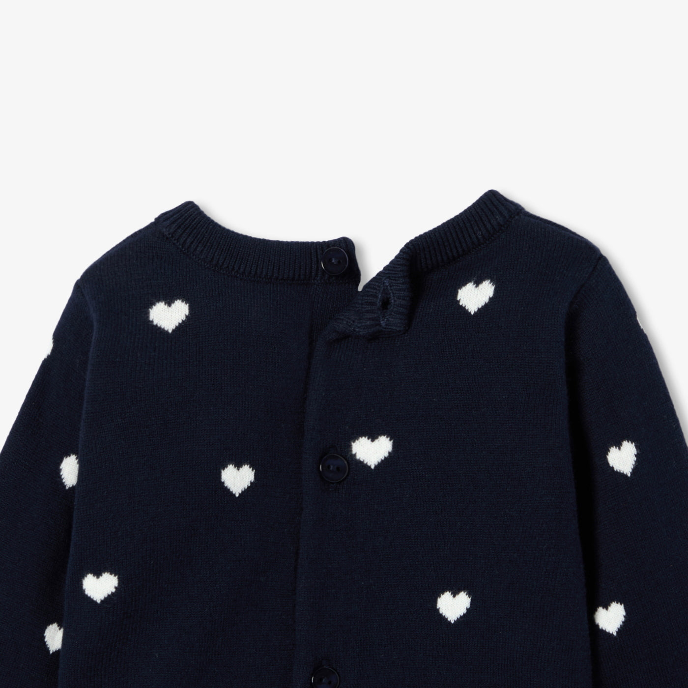 Baby girl hearts set - marine/blanc