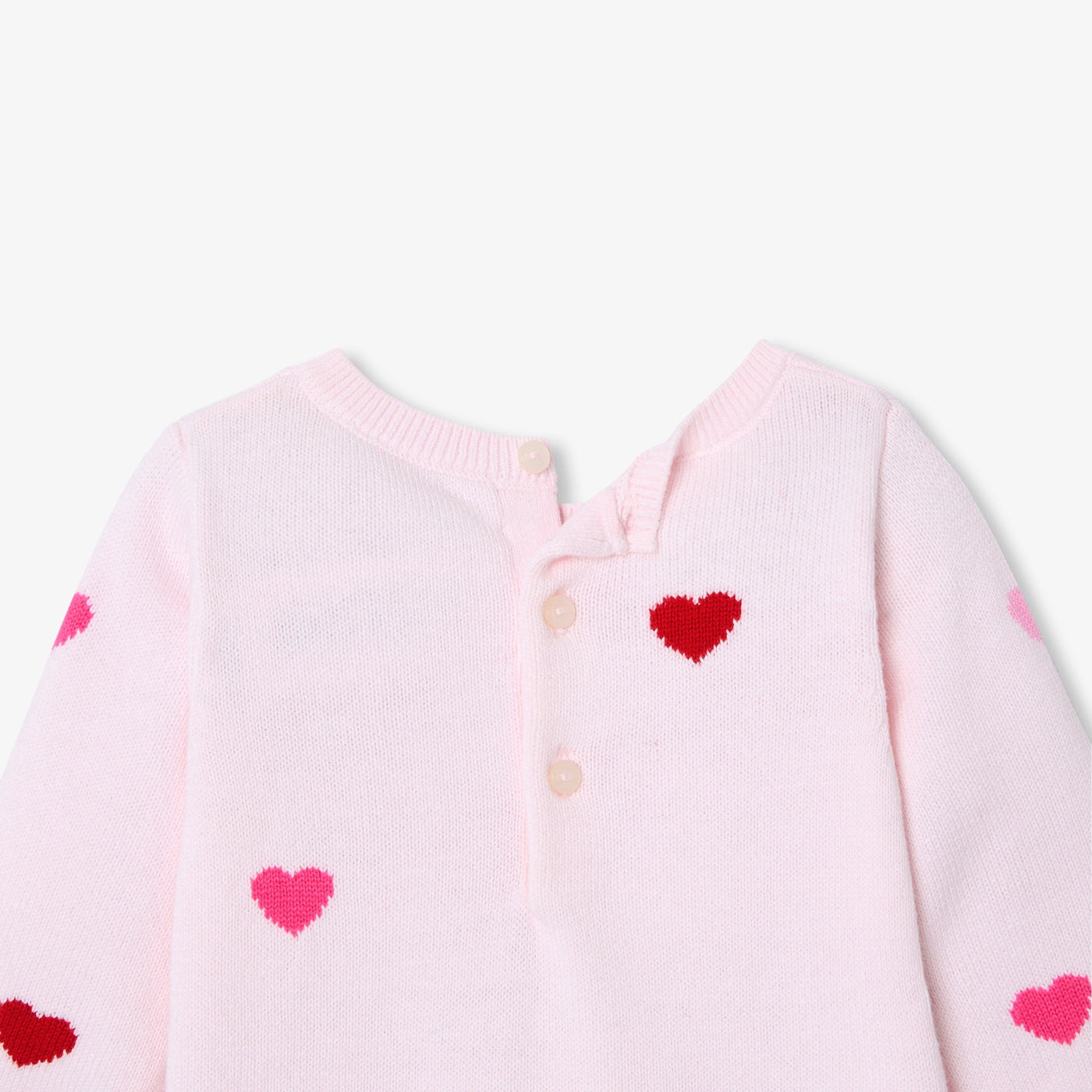 Baby girl cotton long-sleeve jumpsuit - rose/multico