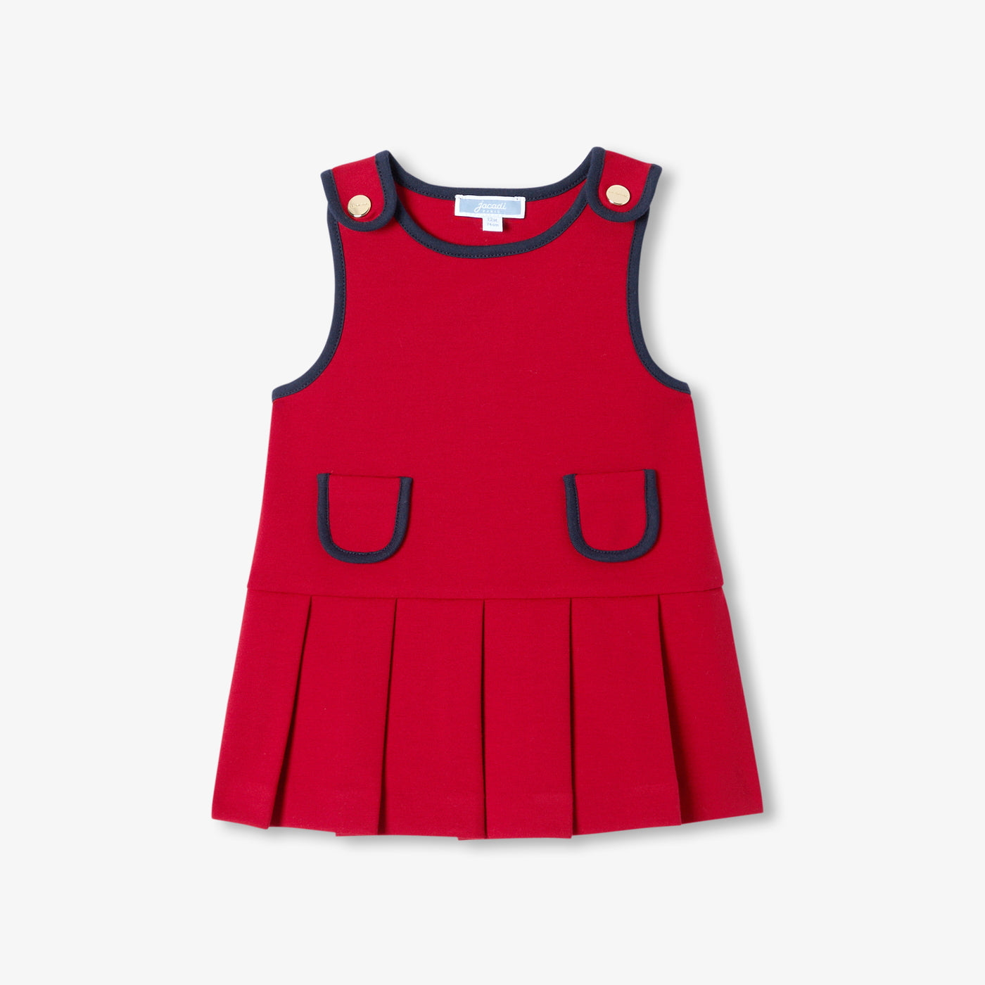 Baby girl Milano knit pinafore dress - rouge rubis
