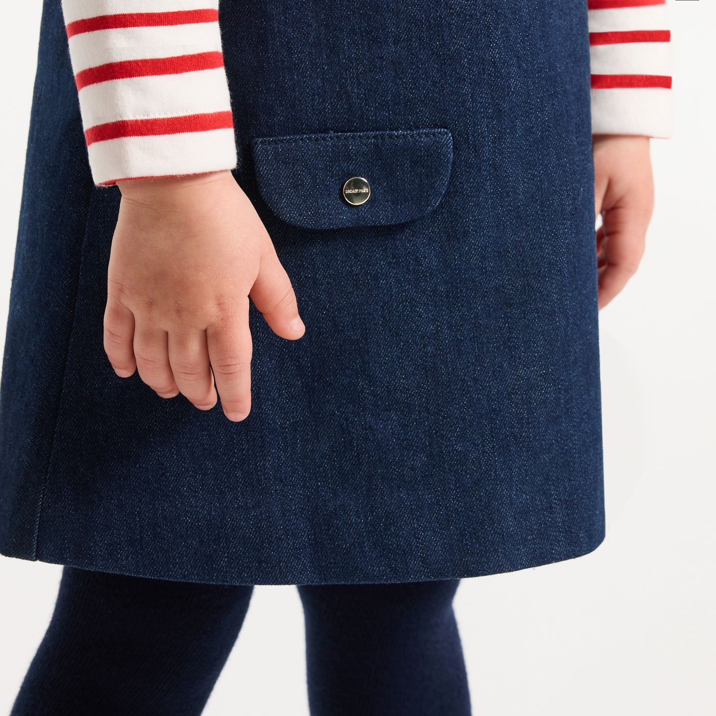 Baby girl denim pinafore dress - denim fonce