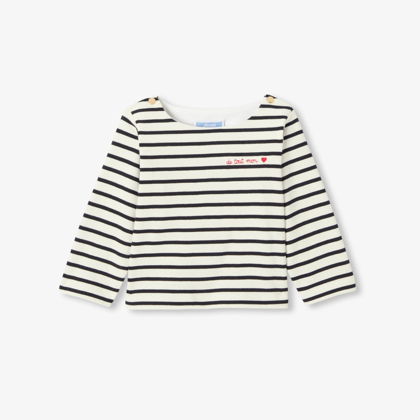 Baby girl lightweight fleece sailor top - marine/blanc