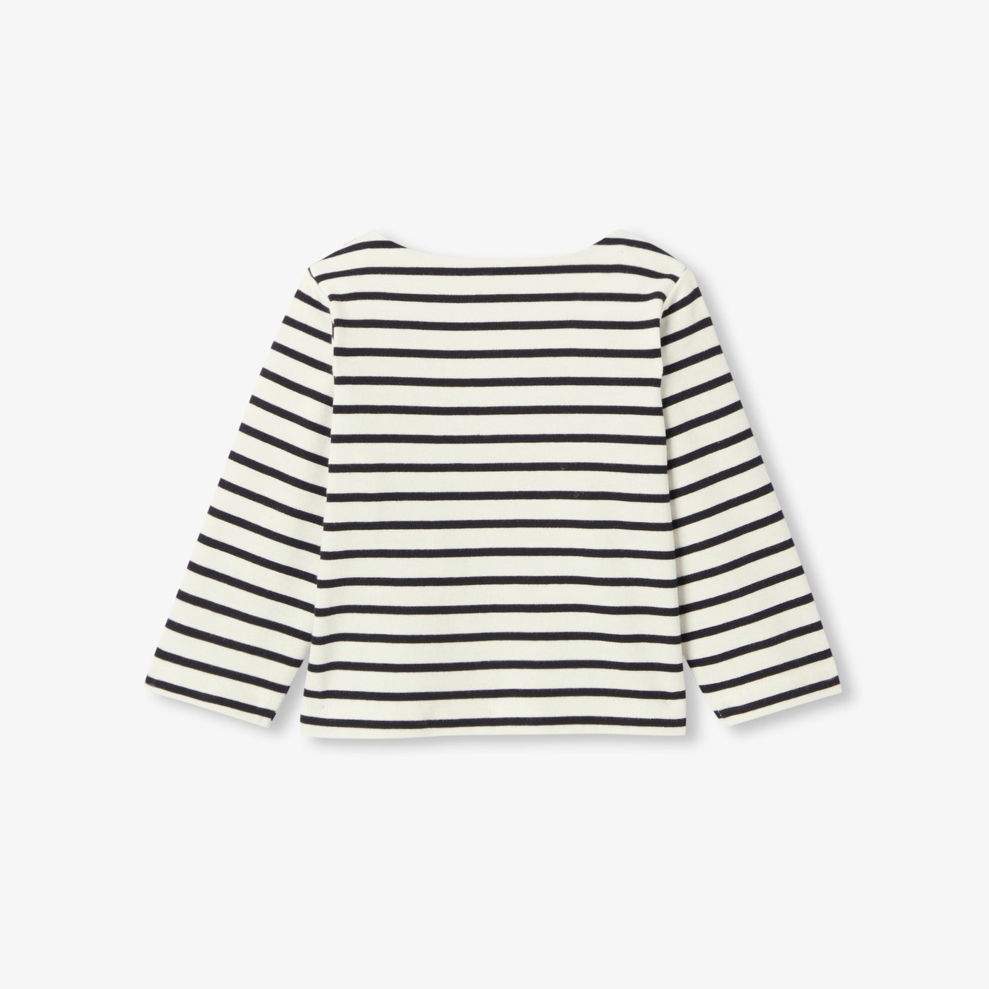 Baby girl lightweight fleece sailor top - marine/blanc