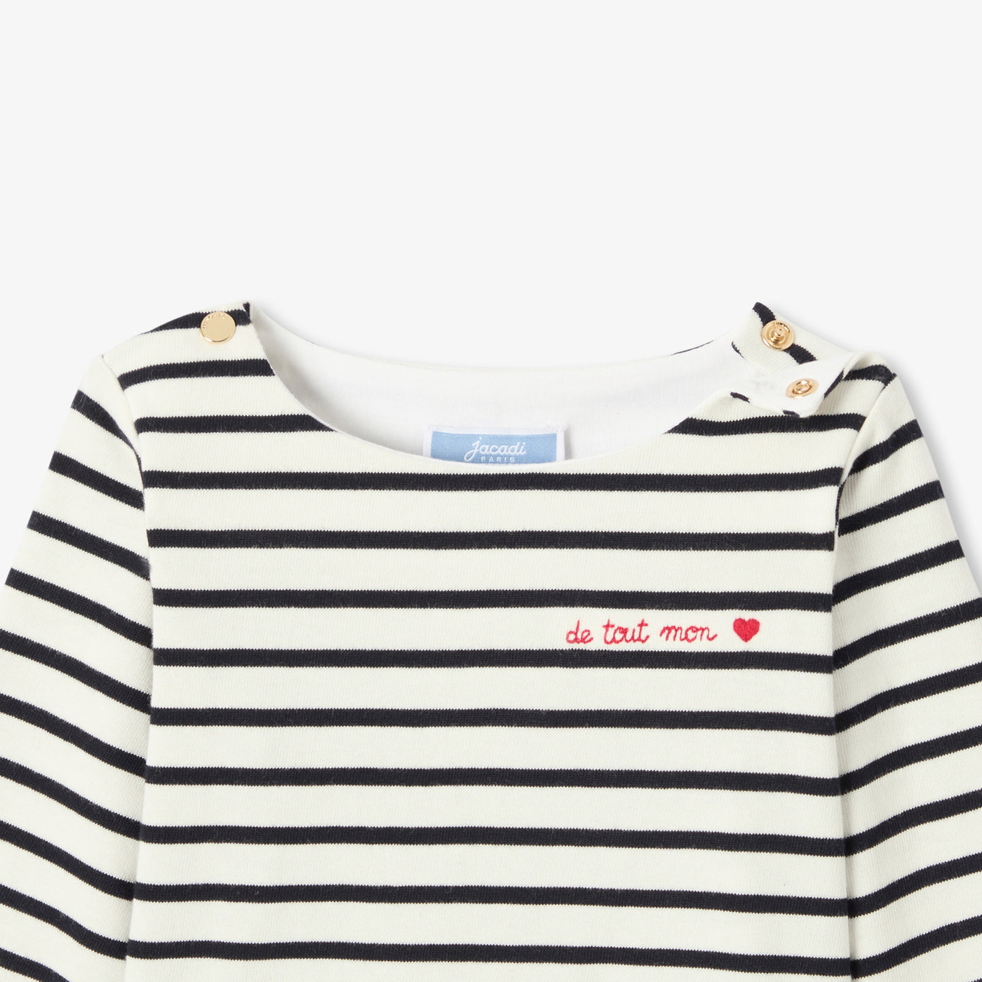 Baby girl lightweight fleece sailor top - marine/blanc