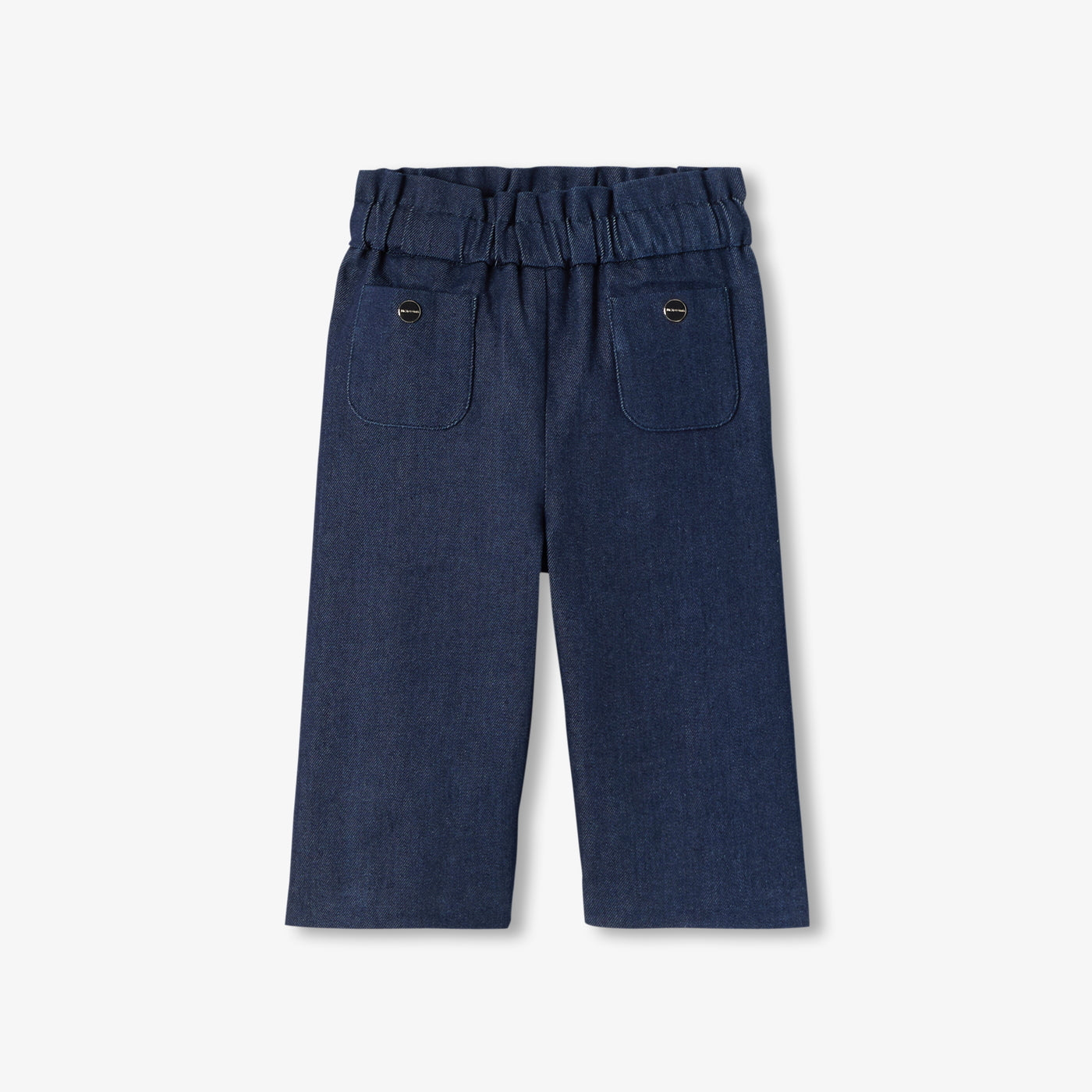 Baby girl paper bag waist jeans - denim fonce