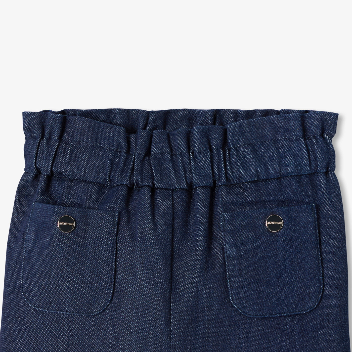 Baby girl paper bag waist jeans - denim fonce