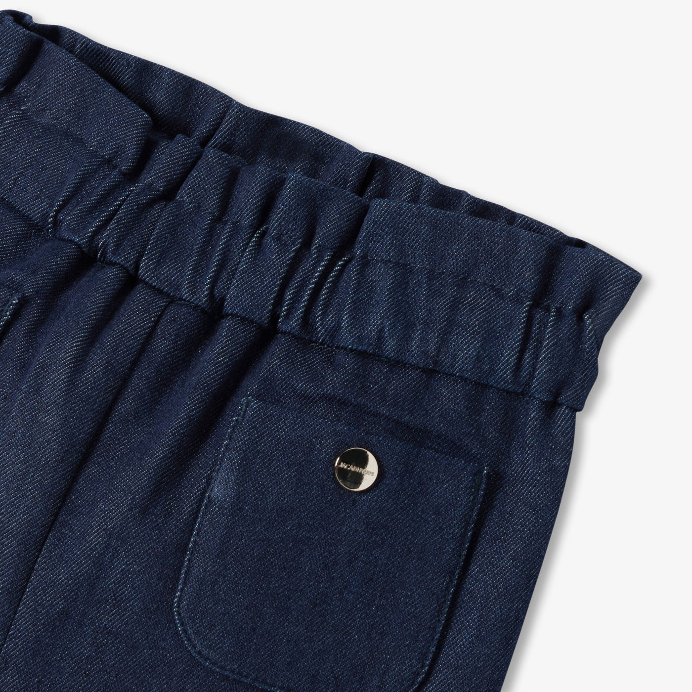 Baby girl paper bag waist jeans - denim fonce