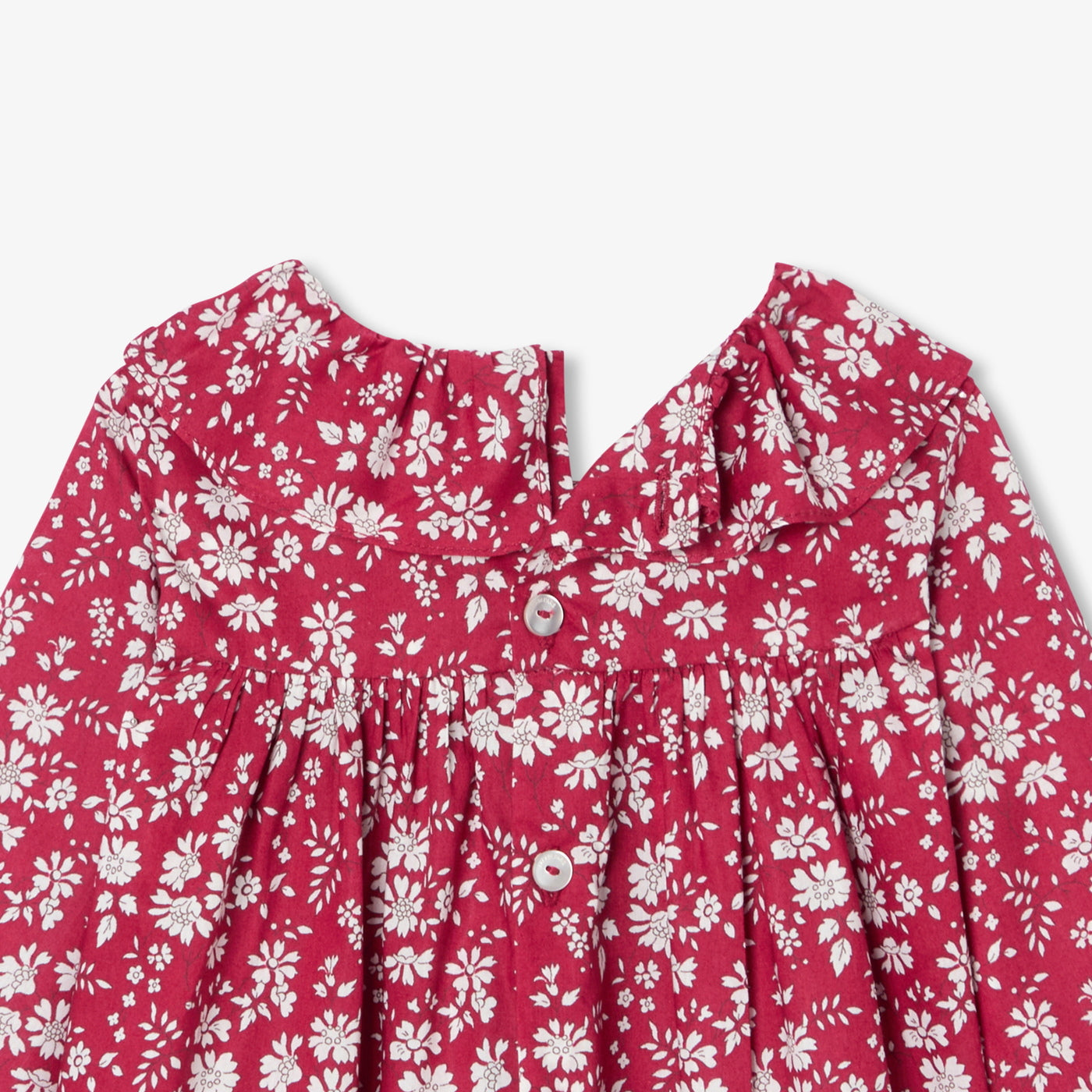 Baby girl Liberty fabric blouse - rouge/blanc
