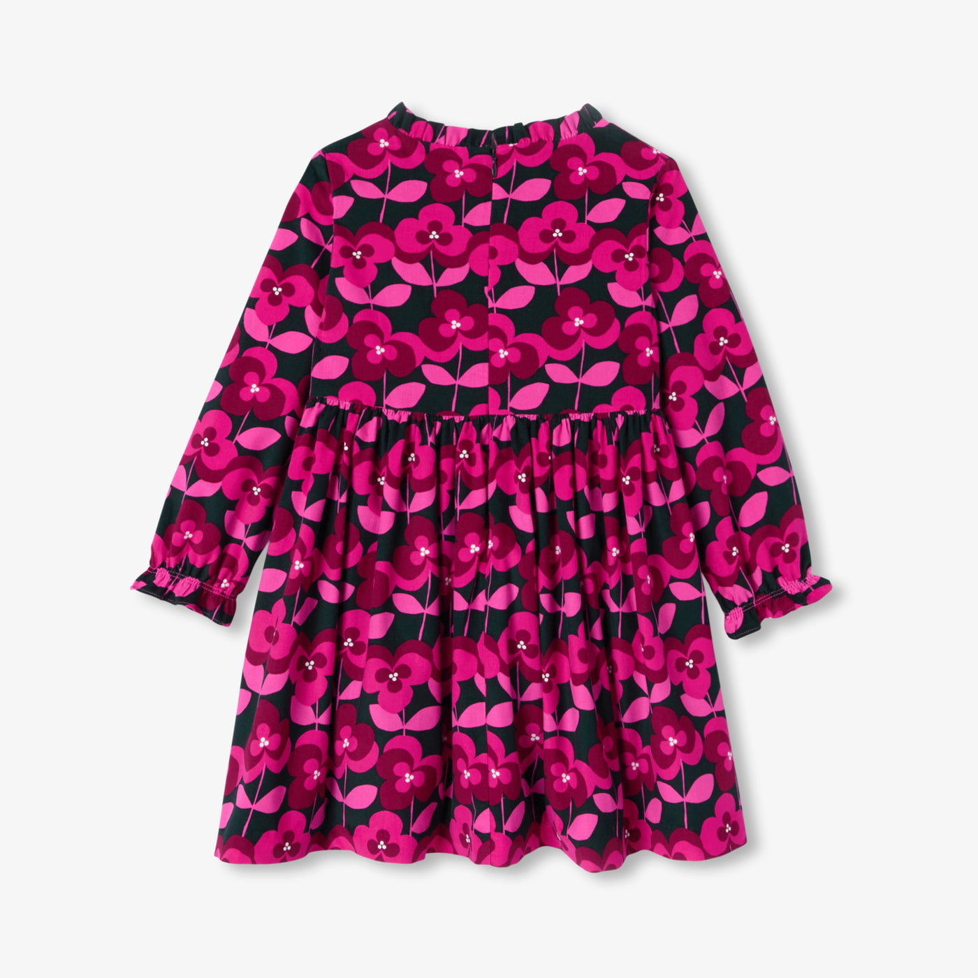Girl floral velvet dress - rouge/multico