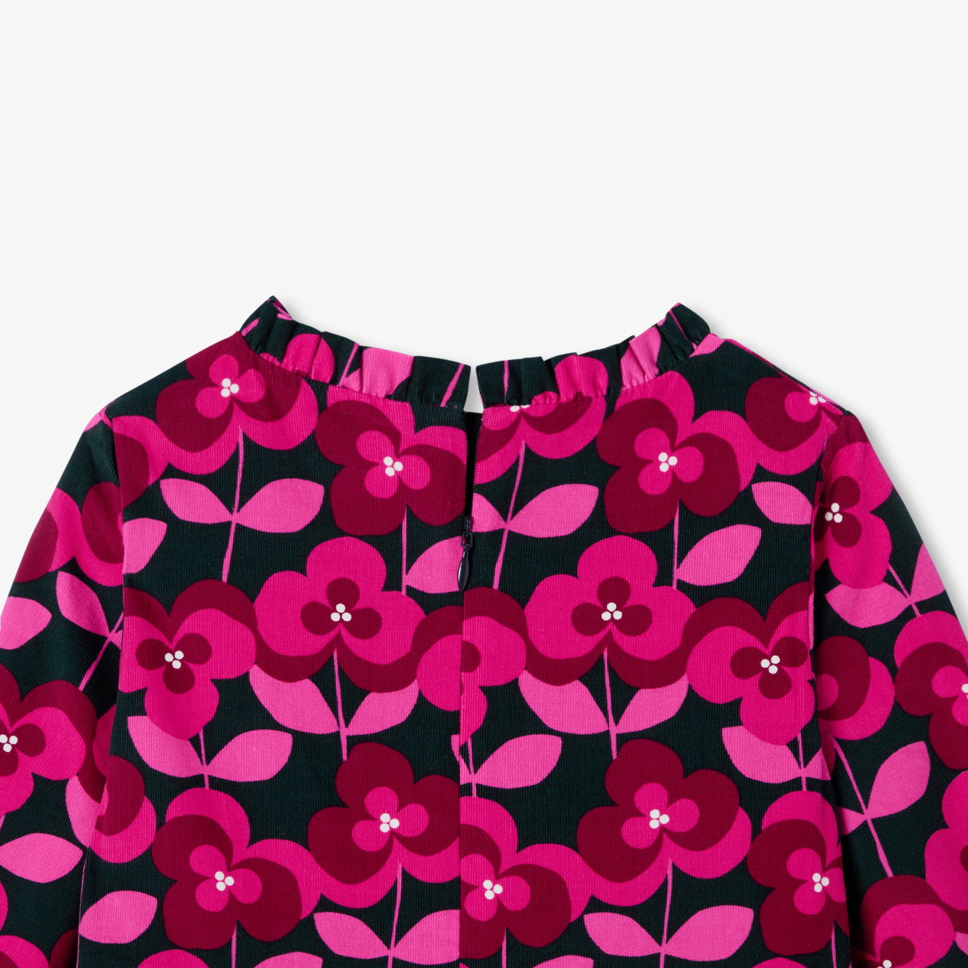 Girl floral velvet dress - rouge/multico