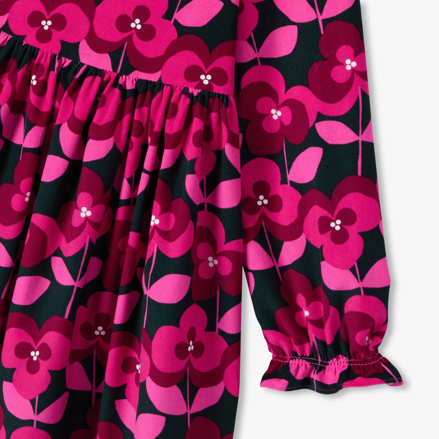 Girl floral velvet dress - rouge/multico