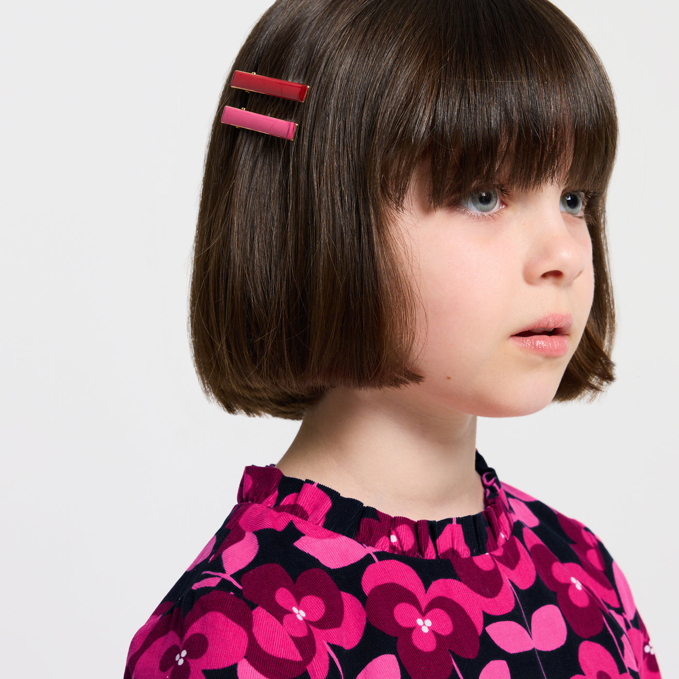 Girl floral velvet dress - rouge/multico