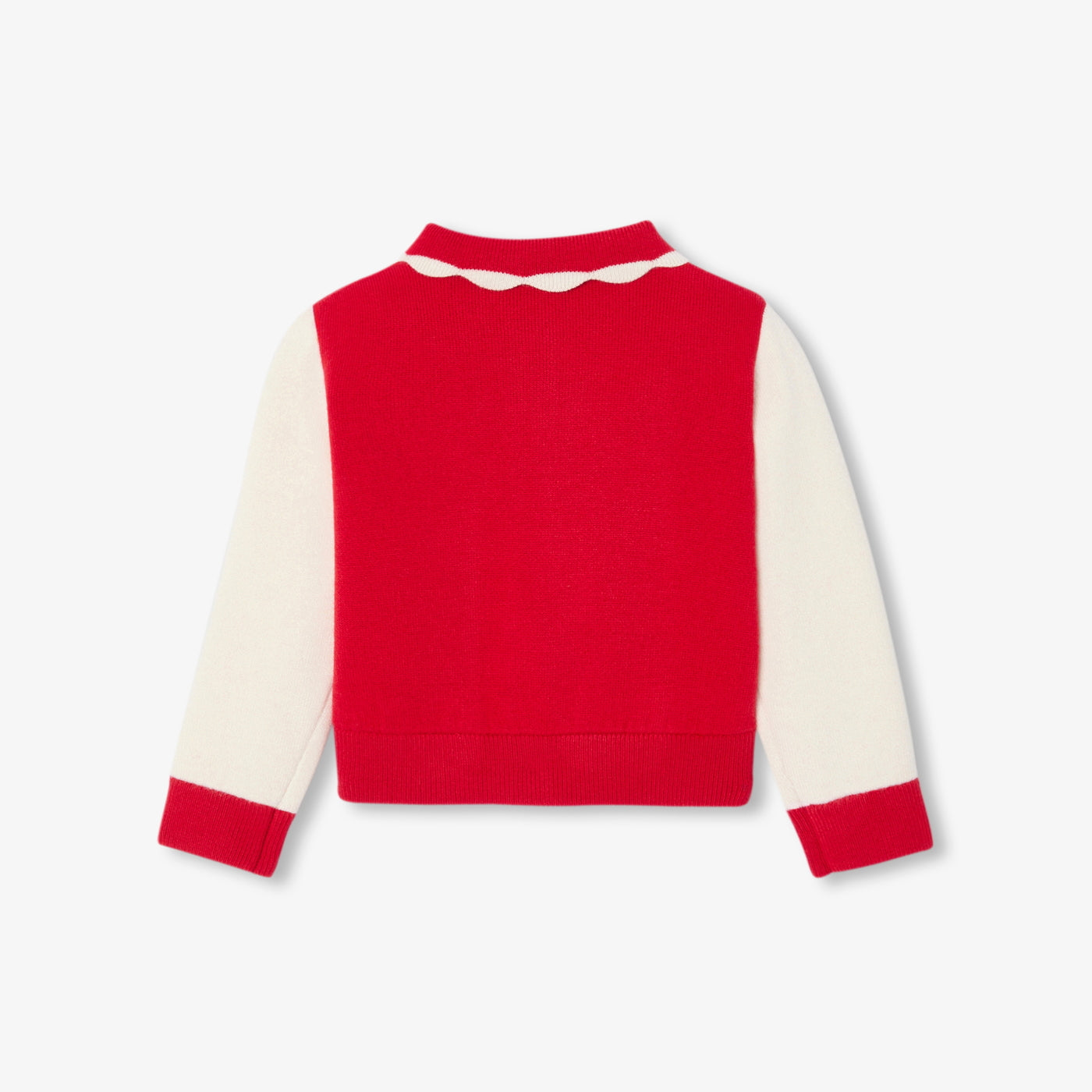 Baby girl knit Varsity jacket - rouge/blanc