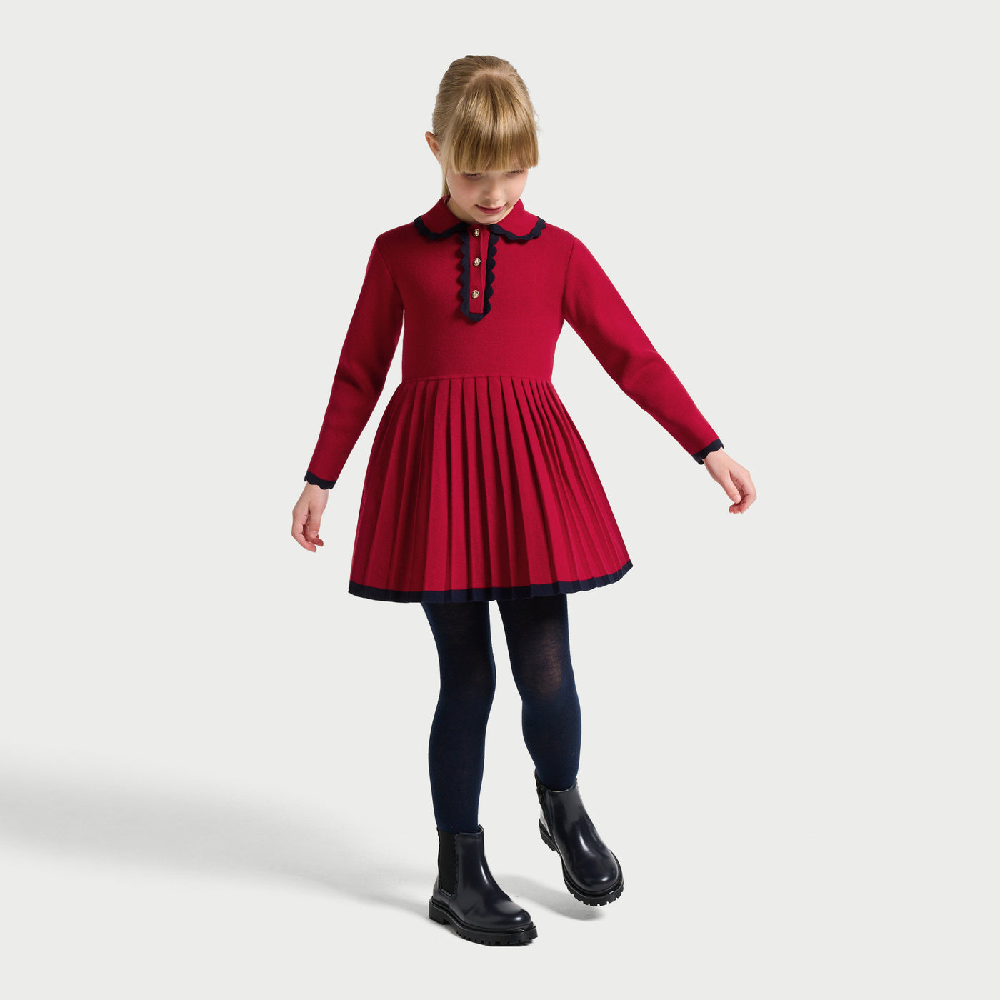 No. 1 Girl knit dress - rouge rubis