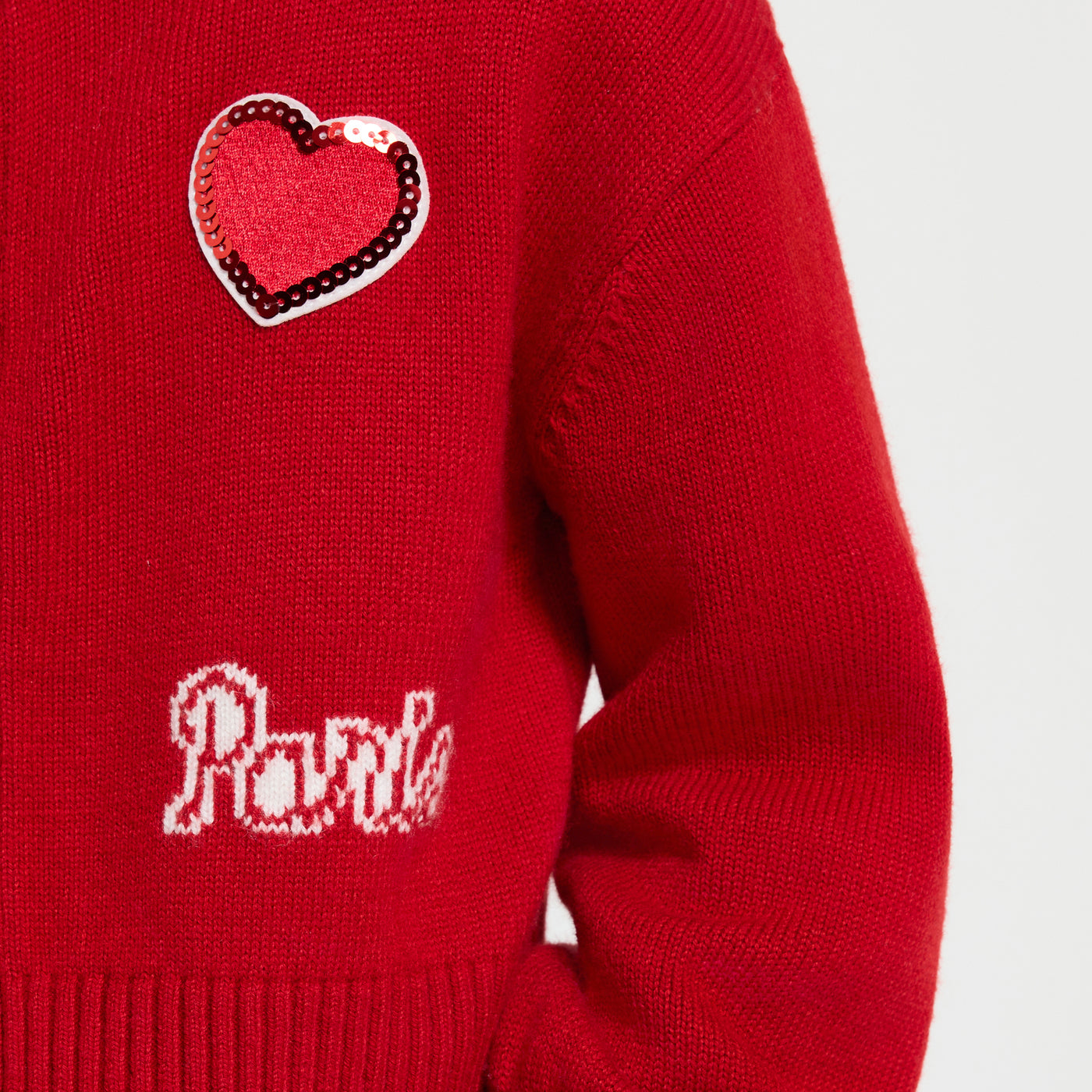 Girl wool blend Varsity cardigan - rouge brique