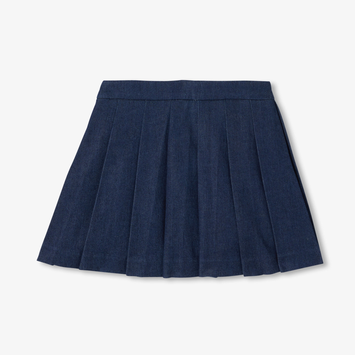 Girl pleated denim skirt - denim fonce