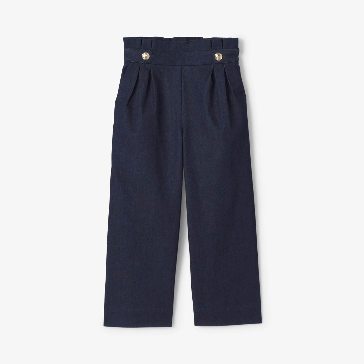 Girl wide-leg jeans in raw denim - denim fonce