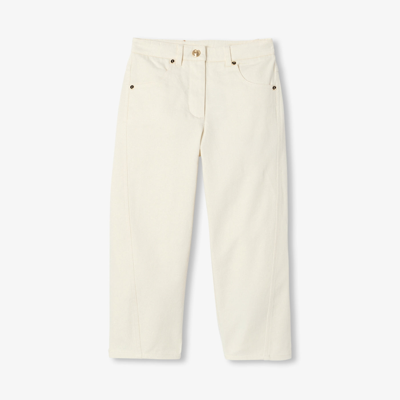 Girl twill barrel trousers - ecru
